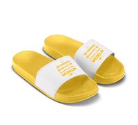 LIEBTASTISCH Chanclas de baño con texto en alemán "Nur aufgießen langt langt nicht du musst schon müdeln - Funny Saunalatschen für Männer & Frauen - Geschenk für Saunameister & Aufgussfans, amarillo
