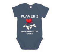 LIEBTASTISCH - Player 3 Has Entered The Game - Body para bebé de manga corta - Pelele - con botones - 100% algodón orgánico - Regalo - Idea de regalo - Zocker - Gamer, azul oscuro, 3-6 Meses