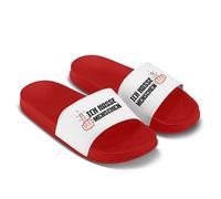 LIEBTASTISCH - Sandalias de baño con mensaje "Ich hasse Menschen, zapatos negros para fanáticos del humor introvertidos, rojo, 45 EU