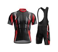 LIEFSS Traje de Ciclismo de Bicicleta de Montaña, Ropa Ciclismo Mangas Cortas y Culotte Pantalones Cortos Bicicleta, Equipacion Ciclismo para Hombre (TYP-3,Large)