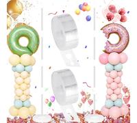 Liekadijiae 2 Juegos Accesorios de Soporte de Globos, Kit de Soporte de Globo Transparente, Juego de Soporte Palos de Globos Claros, Soporte de Globos para Fiesta de Cumpleaños, Fiesta de Bodas