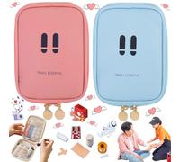 Liekadijiae 2 Piezas Kit De Primeros Auxilios De Viaje Portátil, Mini Bolsa Médica, Neceser Medicamentos, Botiquin Vacio (Azul, Rosa)