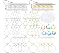 Liekadijiae 200 Pieza Kit Para Hacer Pendientes,Ganchos Para Pendientes,Enganches Pendientes, Hacer Pendientes Accesorios, Accesorios De Joyería Que Hace, Con Topes De Goma,Para Hacer Joyas Cuentas