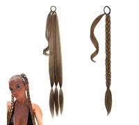 Liekadijiae coleta postiza pelo natural,66 cm,trenza rumi,Postizos de Cola de Caballo Liso para Mujer,Extensiones de Pelo Sintéticas Largas