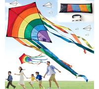 Liekadijiae Cometa Arcoiris Infantil, Cometas para Niños, Fácil de Montar y Volar Cometa, Arcoíris Cometa con Cuerda de Cometa y Asa, Cometa de Una Sola Línea para Niños Mayores de 3 Años