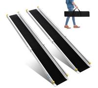 LIEKUMM Rampa telescópica para sillas de ruedas de 105 a 183 cm, capacidad de carga de 300 kg, rampa telescópica para umbrales de puerta, sillas de ruedas eléctricas, bicicletas, 3 longitudes