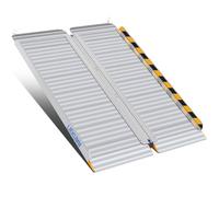 LIEKUMM Rampas para Silla de Ruedas Plegable 127 x 85 cm, Aluminio Rampa para Discapacitados para escaleras,Umbral, Capacidad 400 kg, Superficie Antideslizante