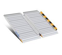 LIEKUMM Rampas para Silla de Ruedas Plegable 66 x 85 cm, Aluminio Rampa para Discapacitados para escaleras,Umbral, Capacidad 400 kg, Superficie Antideslizante
