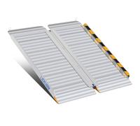 LIEKUMM Rampas para Silla de Ruedas Plegable 96 x 85 cm, Aluminio Rampa para Discapacitados para escaleras,Umbral, Capacidad 400 kg, Superficie Antideslizante