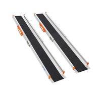 LIEKUMM Rampas Telescópicas para Silla de Ruedas, 77,5-122cm, 2 Unidades, Rampa Portátil Ajustable para Silla de Ruedas de 300 kg