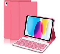 Lielax Keyboard Case for iPad 10th Generation 2022/A16 11th Generation Inch 2025(10.9/11 Inch), UK Layout Detachable Wireless Bluetooth Keyboard Case for iPad 11/10 Gen - Pink