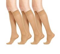 LIEMI ✅ Pompea 6 Pares de Calcetines Hasta la Rodilla de Microfibras 50 DEN Manila Un Tamaño