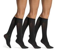 LIEMI ✅ Pompea 6 Pares de Calcetines Hasta la Rodilla de Microfibras 50 DEN Negro Un Tamaño