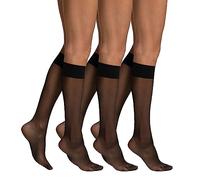LIEMI ✅ Pompea Calcetines Hasta la Rodilla IDEALE 20 DEN Talla Única Negro 6 Pares