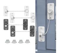 Liemuao - 4 cerraduras de seguridad para niños, seguridad para ventanas y armario con llave, bloqueo de puerta con adhesivo o fijación por tornillos, adecuado para ventanas y refrigerador, cajón