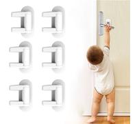 Liemuao - 4 piezas de seguridad para niños, limitador de ventana de seguridad con almohadilla adhesiva, cerraduras de ventana de seguridad para bebé, bloqueo de puerta para niños pequeños y mascotas