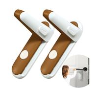Liemuao - Cerraduras de palanca de puerta para niños y petproof, cerradura de palanca de puerta a prueba de niños, cerraduras de manija de puerta para niños pequeños adhesivo 3M (marrón)