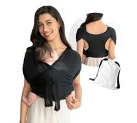 Liemuao - Diadema de piel para recién nacidos, para bebé, algodón, transpirable, fácil de poner, ergonómica y ligera, para niños, peso entre 3 y 15 kg, color negro