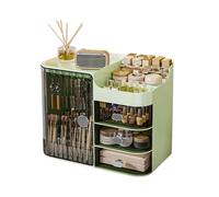 Liemuao Organizador de Maquillaje, Almacenamiento con 3 Cajones para Cosméticos, Makeup Organizer, Tocador Organizador para Cuidado de la Piel, Pincela, Lápiz labial y joyería, Vert-B., 1