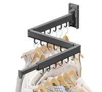 LIENAHU Estante de secado de ropa, estante de secado de ropa montado en la pared, estante de secado de lavandería, plegable, plegable, estante de secado para lavandería, soporte de pared para secadora