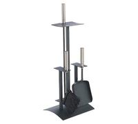 Lienbacher Juego de utensilios para chimenea (3 pzs., Antracita, Altura: 64 cm, Acero inoxidable)