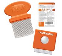 Liendrera antipiojos 3 en 1: peine para piojos y liendres metálico con lupa, extra fino. Para niños y adultos. Anticaspa. Antipulgas perro y gato