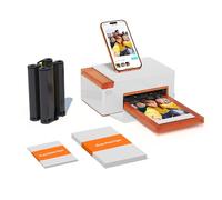 Liene Amber M110 Impresora de Fotos para Móvil Portátil con 60 Hojas 10x15 cm + 20 Adesivos 7.7 cm + 2 Cintas - Tecnología de Sublimación Térmica, Bluetooth, para iPhone y Android