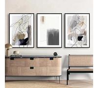 Lienzo abstracto con líneas corporales, impresiones artísticas para pared, pinturas de besos y abrazos, pósteres nórdicos modernos para decoración del hogar (40 x 60 cm, 3 unidades)