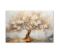 Lienzo abstracto de árbol dorado, mural de pared, arte de pared, póster e impresión de lienzo para el hogar, imágenes decorativas para sala de estar (60x90cm/sin marco)