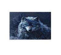 Lienzo abstracto de lobo para pared, estilo graffiti, pintura de animales misteriosos sobre lienzo, impresión de póster para decoración del hogar, sala de estar, dormitorio, decoración de pared, sin