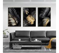 Lienzo abstracto de pan de oro, pinturas, pósteres e impresiones, arte de pared, imágenes decorativas para sala de estar, decoración nórdica del hogar (40x60cmx3, sin marco)