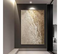 Lienzo abstracto grande - Decoración de pared de estilo italiano, diseño con textura beige, arte de pared para sala de estar, dormitorio (80 x 125 cm (32 x 49 pulgadas) con marco negro)