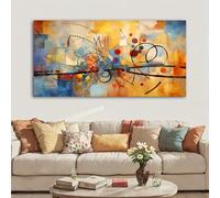 Lienzo abstracto moderno para pared, arte geométrico, impresión en lienzo, obra de arte moderna para sala de estar, oficina, dormitorio, decoración, pintura, 80 x 160 cm (31 x 63 pulgadas), sin marco