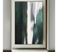 Lienzo abstracto para pared, láminas decorativas, diseño de cuadros para el hogar, pintura en lienzo verde dorado, decoración de habitaciones (70x110cm/sin marco)