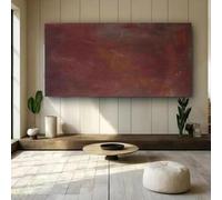 Lienzo abstracto Wabi Sabi rojo para pared, ideal para sala de estar y dormitorio (70 x 140 cm, marco negro)