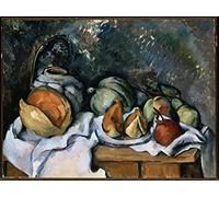 Lienzo Arte Abstracto Moderno Arte Impresión Cartel Reproducción Bodegón con frutas y tarro de jengibre de Paul Cézanne para la Decoración del Hogar 60x90cm