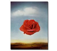 Lienzo Arte Salvador Dali Meditativo Rosa Flor Póster Pintura Arte de la pared Carteles e impresiones Imagen de pared, para la decoración del hogar de la sala de estar Sin marco