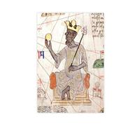 Lienzo artístico con retrato de Mansa Musa y arte de pared, impresión moderna para decoración de dormitorio familiar, sin marco, 50 x 75 cm