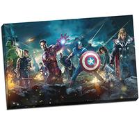 Lienzo artístico enmarcado con impresión de los superhéroes del cómic The Avengers, 30 x 20 Inches (76cm x 51cm)