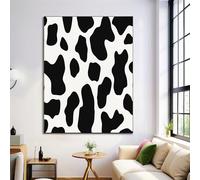 Lienzo Blanco Y Negro Para Dormitorio Sala De Estar, Pósters De Arte De Pared 40X50Cm, Lindo Estampado De Vaca, Sin Marco, Imágenes Estéticas, Animales Del Campo Pósteres Para Pared