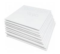 Lienzo, CESFONJER 15 x 15cm Lienzos Pintar, Lienzos en Blanco, Algodón Paneles de Lienzos, Adecuado para pintura al óleo, acrílico, acuarela y más (10 piezas)