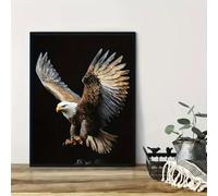 Lienzo con imagen de un águila en pleno vuelo, símbolo de libertad y fuerza, decoración perfecta para cualquier habitación (40x60 cm/sin marco).