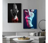 Lienzo con impresiones artísticas modernas, pósteres e impresiones de mujeres, imágenes artísticas de pared para sala de estar, dormitorio, decoración del hogar (60x90cm/sin marco)