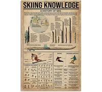 Lienzo con impresiones de conocimientos de esquí: una historia de esquís, pósteres sin marco, arte de pared vintage, decoración del hogar, obras de arte impresas para sala de estar, dormitorio, deco
