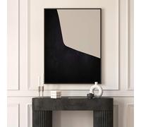 Lienzo con marco neutro, impresión giclée, gran sala de estar, decoración Wabi Sabi, negro y beige, arte abstracto, cuadros modernos 80 x 100 cm (31 x 39 pulgadas), con marco negro.