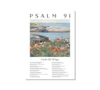 Lienzo con versículo bíblico de Monet Van Gogh de la famosa colección de salmos de Monet Van Gogh, póster cristiano para decoración de pared del hogar (SKU12, 50.8 x 71.1 cm, sin marco)