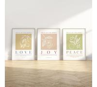 Lienzo con versículos bíblicos digitales de frutas, impresión de Gálatas, arte cristiano de pared, pósteres para decoración moderna del hogar (40 x 50 cm/3 piezas sin marco)