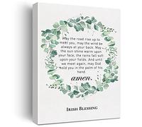 Lienzo cristiano para pared con texto "May the Road" Rise Up to Meet You Irish Blessing - Lienzo con texto en inglés "Positive Bessing" (texto en inglés)