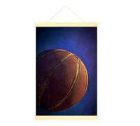 Lienzo de baloncesto para colgar en la pared, con textura moderna, sombra, ninguno azul, póster colgante con marcos, dormitorio, oficina, aula, decoración de 16 x 24 pulgadas
