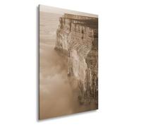Lienzo de cañón rojo sobresale sobre un mar sin fin de nubes, formato: 60 x 40 cm, efecto: sepia XXL, impresión artística sobre bastidor/mural/decoración del salón